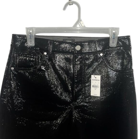 NWT Super High Waisted Faux Patent Leather Modern Straight Pant Size 8R - Picture 8 of 11